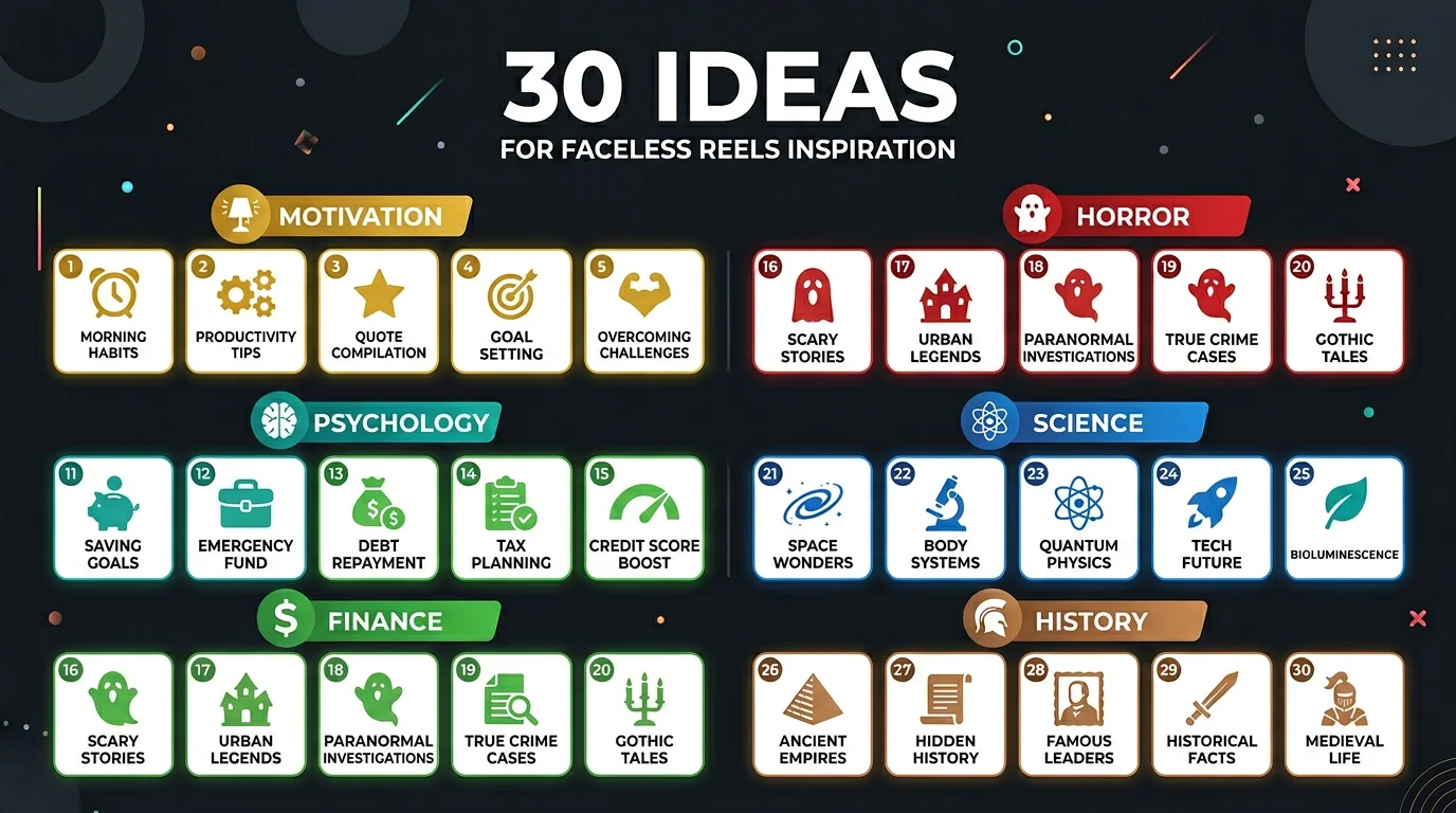 30 Faceless Reels Ideas That Actually Get Views (2026)