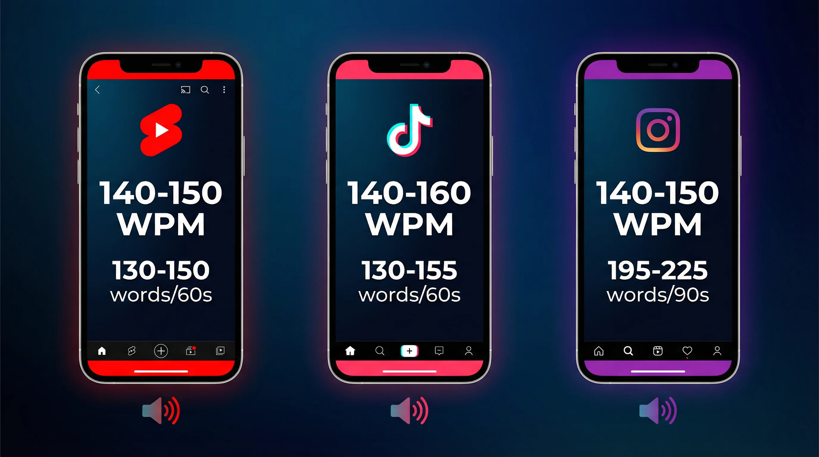 Recommended speaking speed and word count for YouTube Shorts TikTok and Instagram Reels