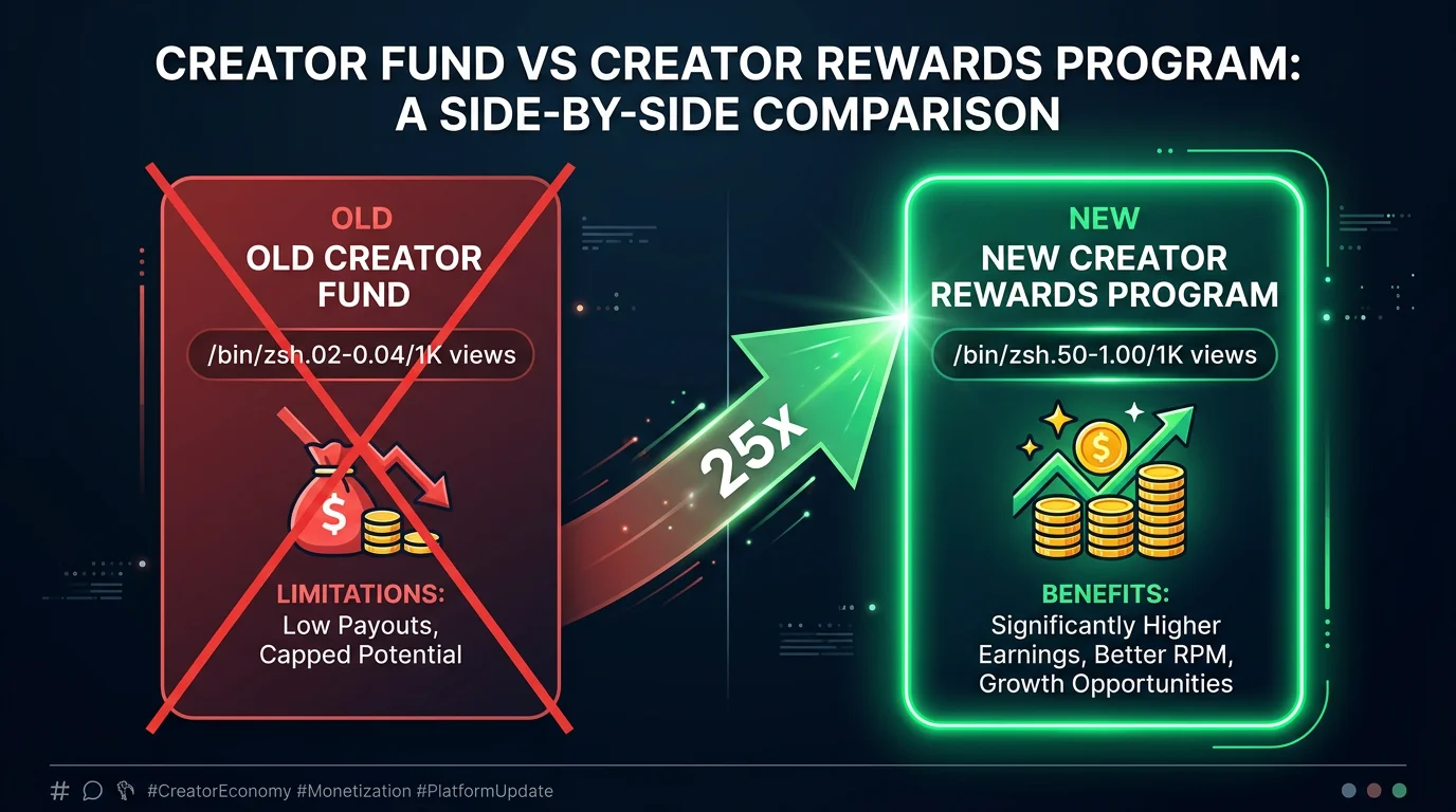 TikTok Creator Fund vs Creator Rewards Program — 25x more earnings with new program
